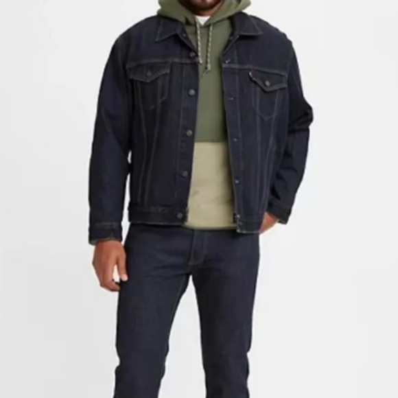 New Levi's Trucker Jean Jacket in Indigo Blue Mens XXL Classic Streetwear